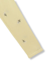 フラワー刺繍ポロニットトップス