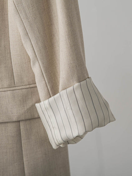 【受注会限定】リネンブレンド テーラードダブルブレストジャケット