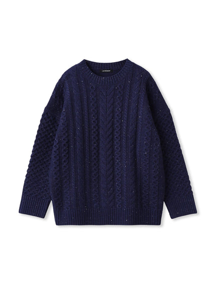 【WEB限定】ケーブル柄編みニット≪洗える≫