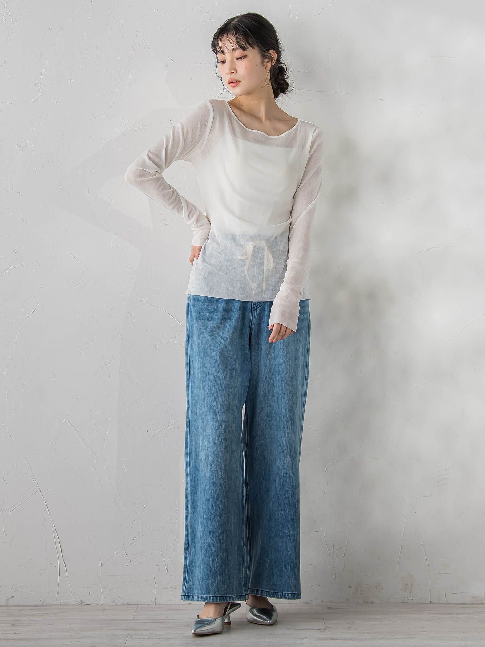 コットンサラチュールカットソー