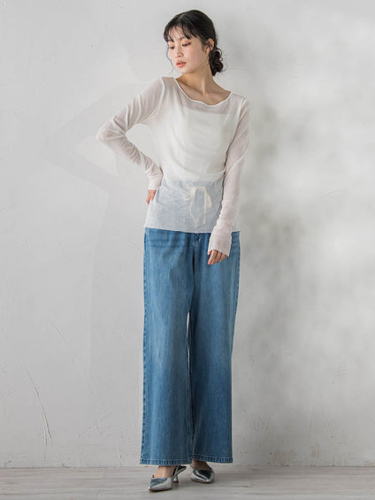 コットンサラチュールカットソー