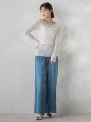 コットンサラチュールカットソー