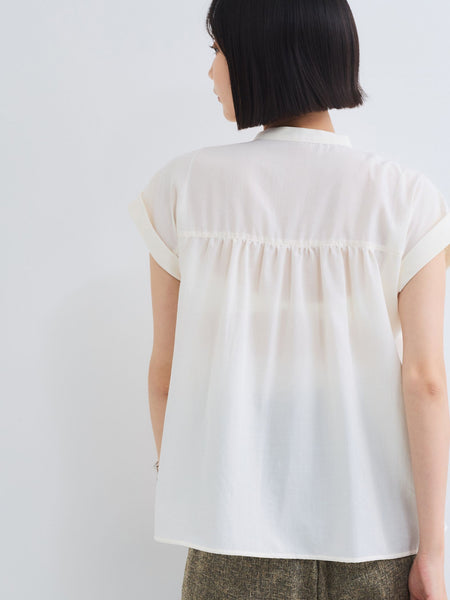 ハシゴレースフレンチスリーブブラウス≪手洗い可能≫