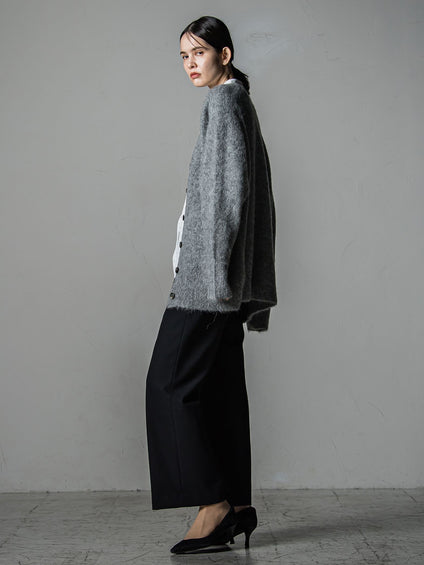 【大きいサイズ】ヘアリーアルパカシャギーニットカーディガン