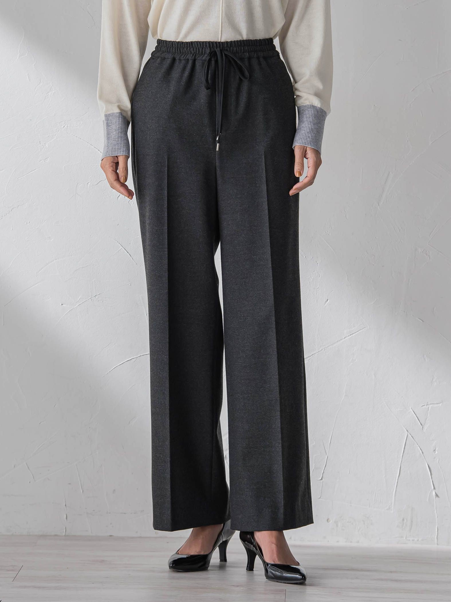 両面起毛ワイドパンツ