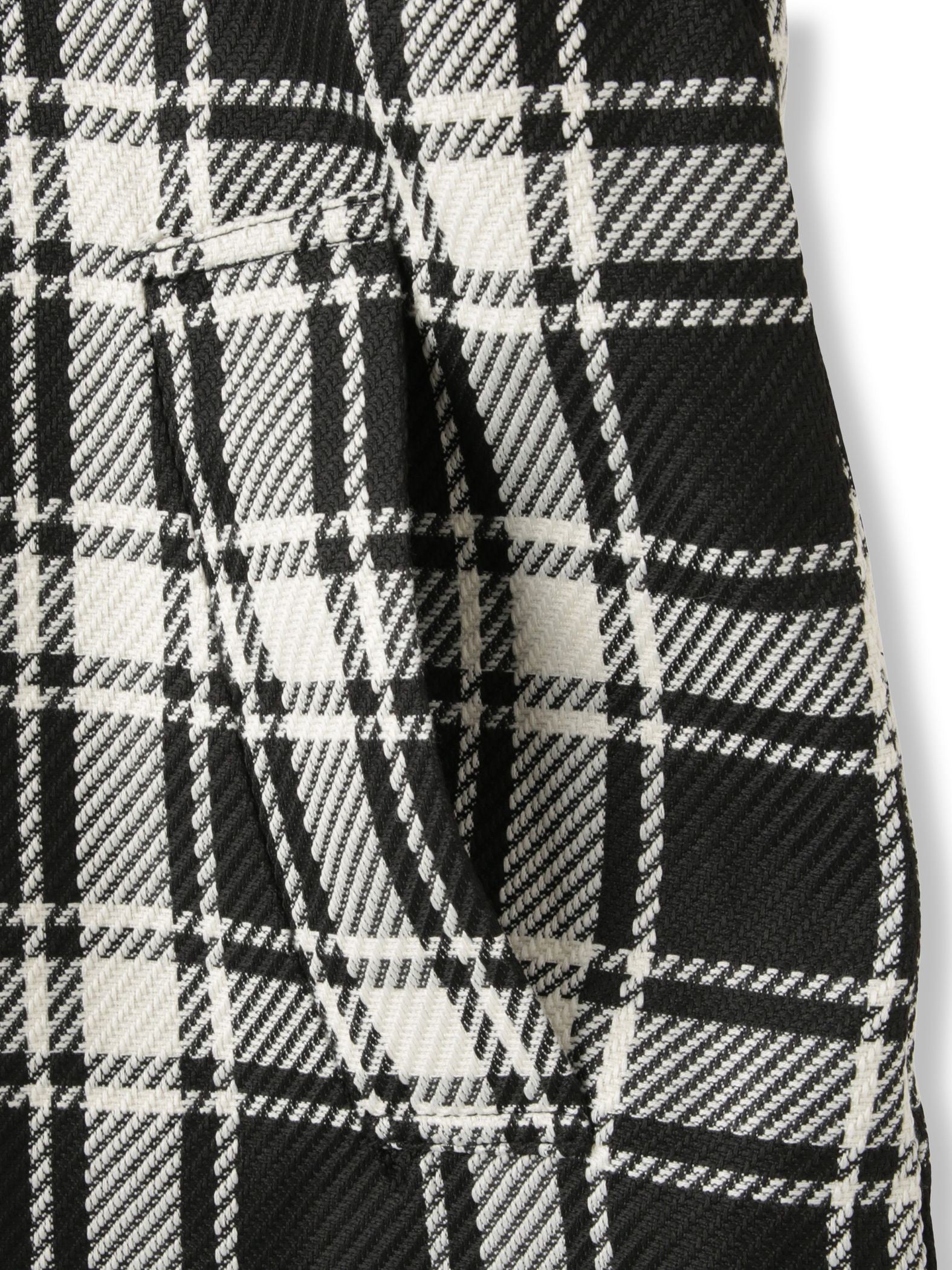 ツィーディチェックノーカラーコート≪手洗い可能≫