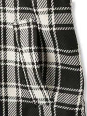 ツィーディチェックノーカラーコート≪手洗い可能≫