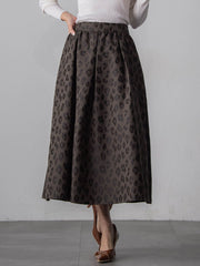 【WEB限定】レオパードジャガードスカート