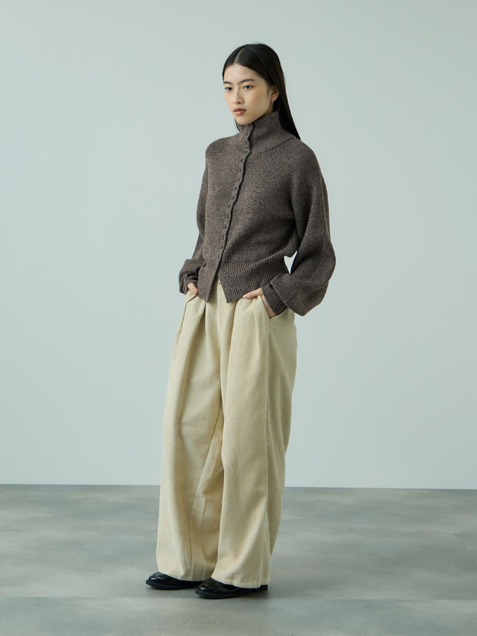 メニボタン2WAYネックニット≪手洗い可能≫