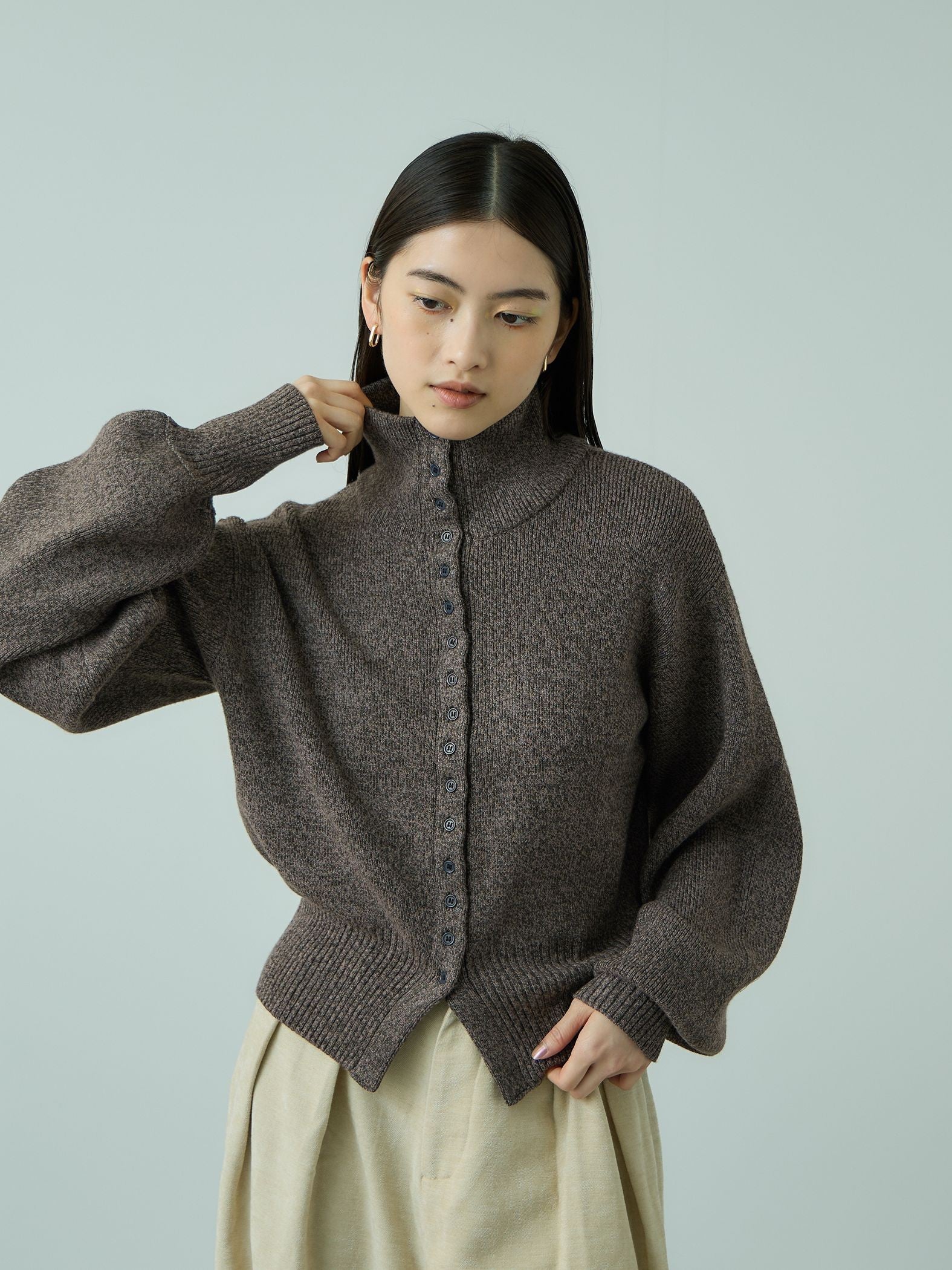 メニボタン2WAYネックニット≪手洗い可能≫