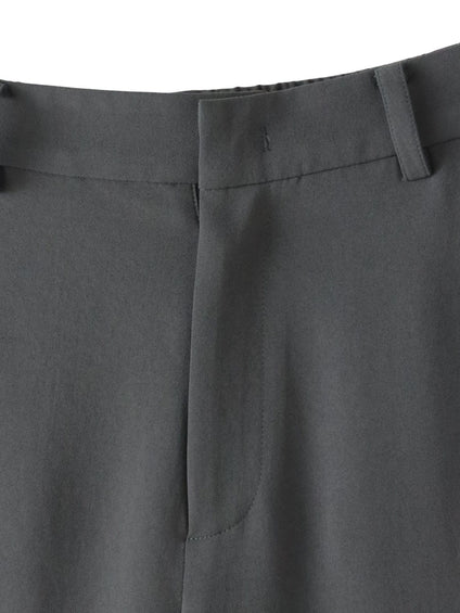 【大きいサイズ】ハイストレッチカルゼストレートパンツ