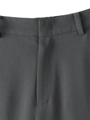 【大きいサイズ】ハイストレッチカルゼストレートパンツ