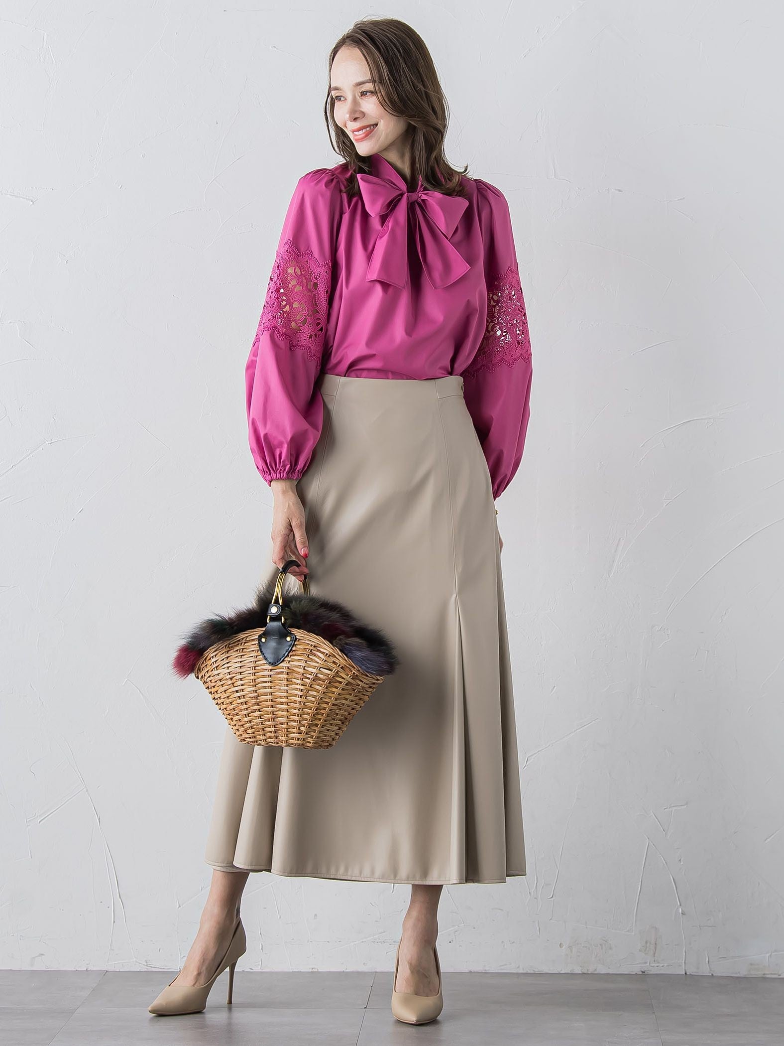 フェイクレザーマーメイドスカート