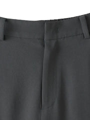 【大きいサイズ】ハイストレッチカルゼストレートパンツ