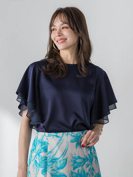 ラッフルスリーブブラウス