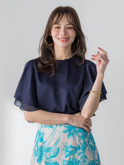 ラッフルスリーブブラウス