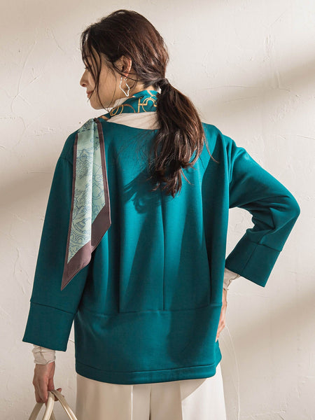 【WEB限定】《暖色美》裏起毛Vネックトップス≪手洗い≫