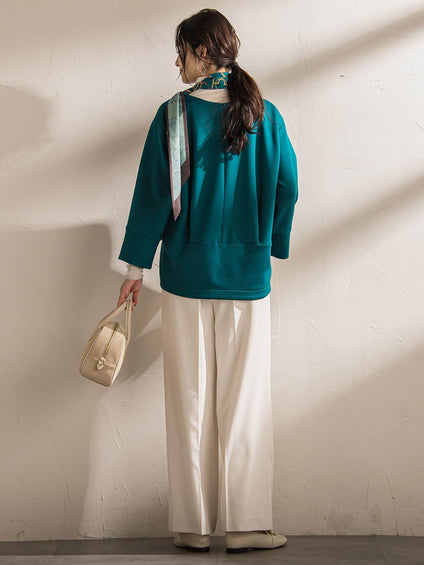 【WEB限定】《暖色美》裏起毛Vネックトップス≪手洗い≫