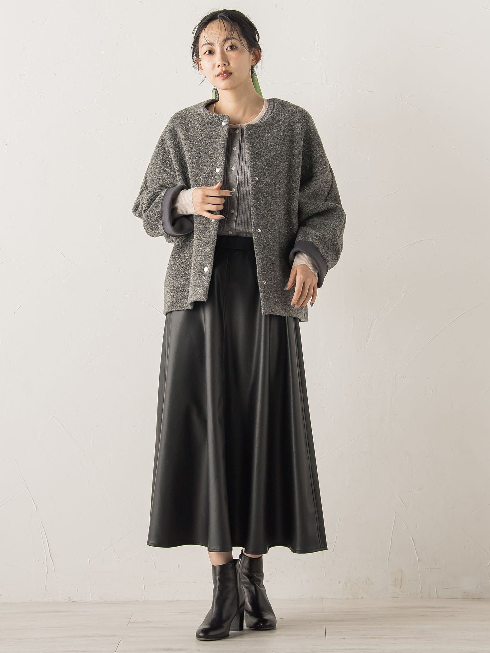 シアー切替えRIBニット≪手洗い可能≫