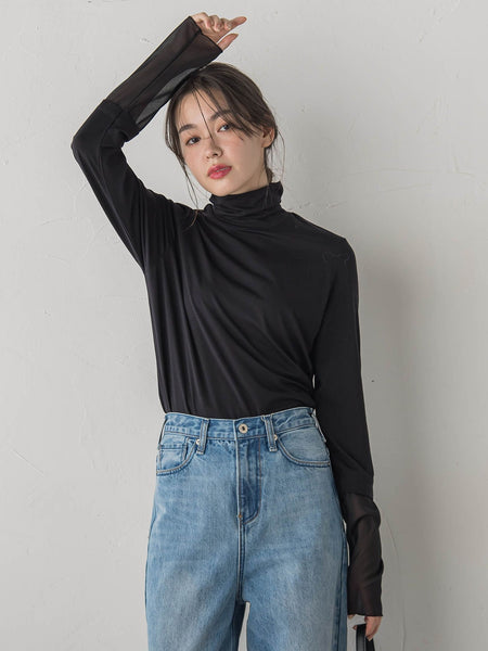 ウォッシャブルベア天竺カットソー≪洗濯機で洗える≫