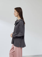 ナチュラルストレッチフレアカラーブラウス≪手洗い可能≫