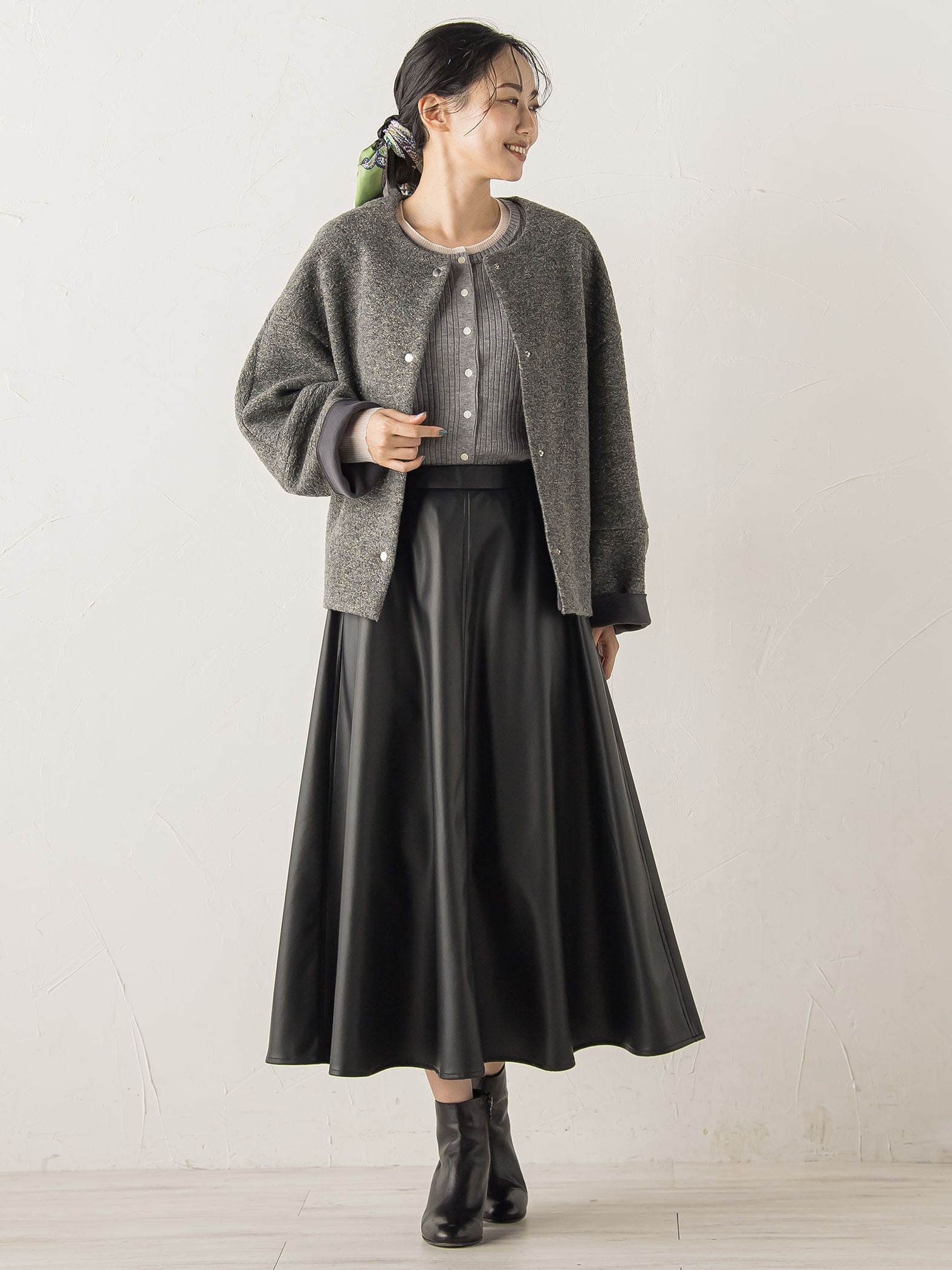 シアー切替えRIBニット≪手洗い可能≫