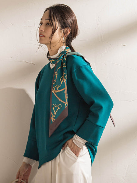 【WEB限定】《暖色美》裏起毛Vネックトップス≪手洗い≫