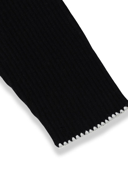 刺繍トリムハイネックニット≪洗える≫