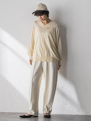 【新色追加】Vネックコクーンニットプルオーバー≪手洗い可能≫