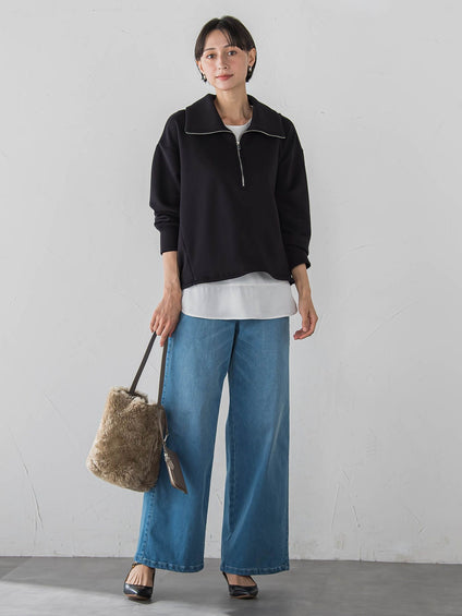 【WEB限定】裏起毛ジッププルオーバー