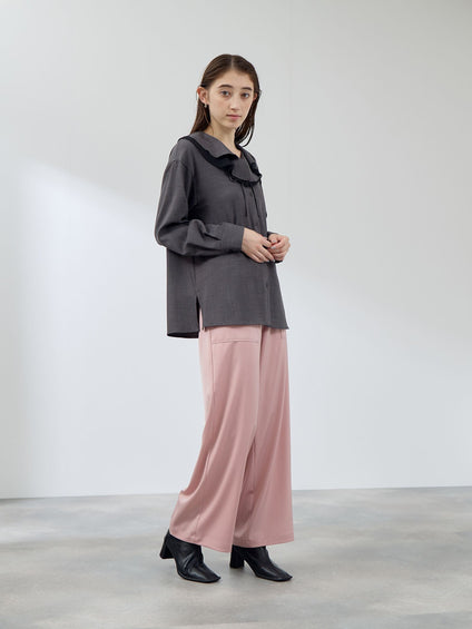 ナチュラルストレッチフレアカラーブラウス≪手洗い可能≫