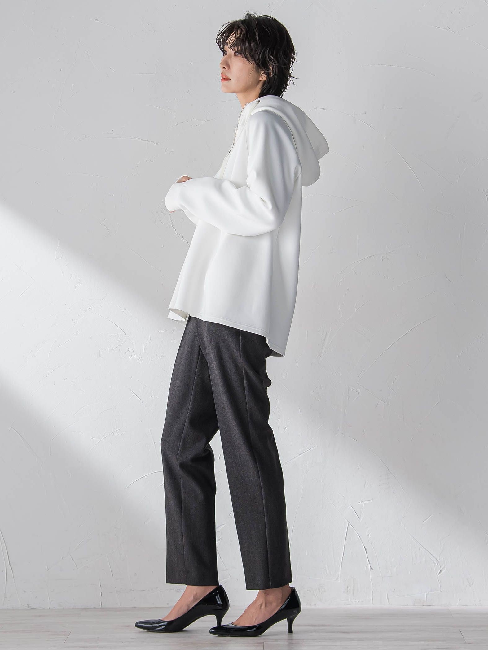 【大きいサイズ】ストレッチダンボールジップパーカー