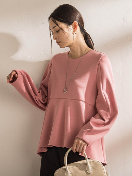 ペプラムシルエットプルオーバー≪洗える≫