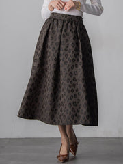 【WEB限定】レオパードジャガードスカート