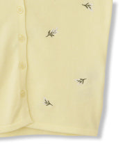 フラワー刺繍ポロニットトップス