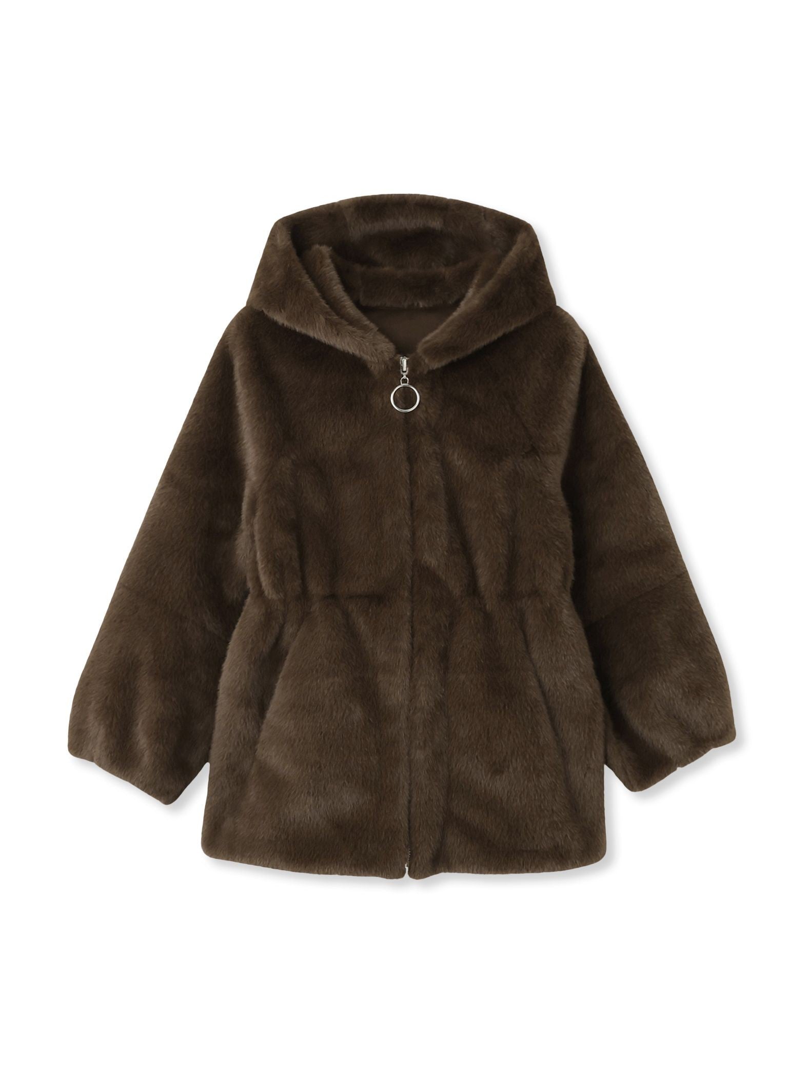 フェイクファーフーディショートコート≪手洗い可能≫