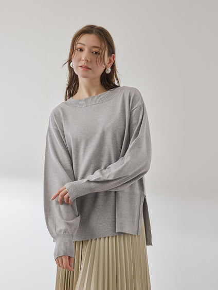 シアバターボートネックニット≪手洗い可能≫