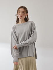 シアバターボートネックニット≪手洗い可能≫