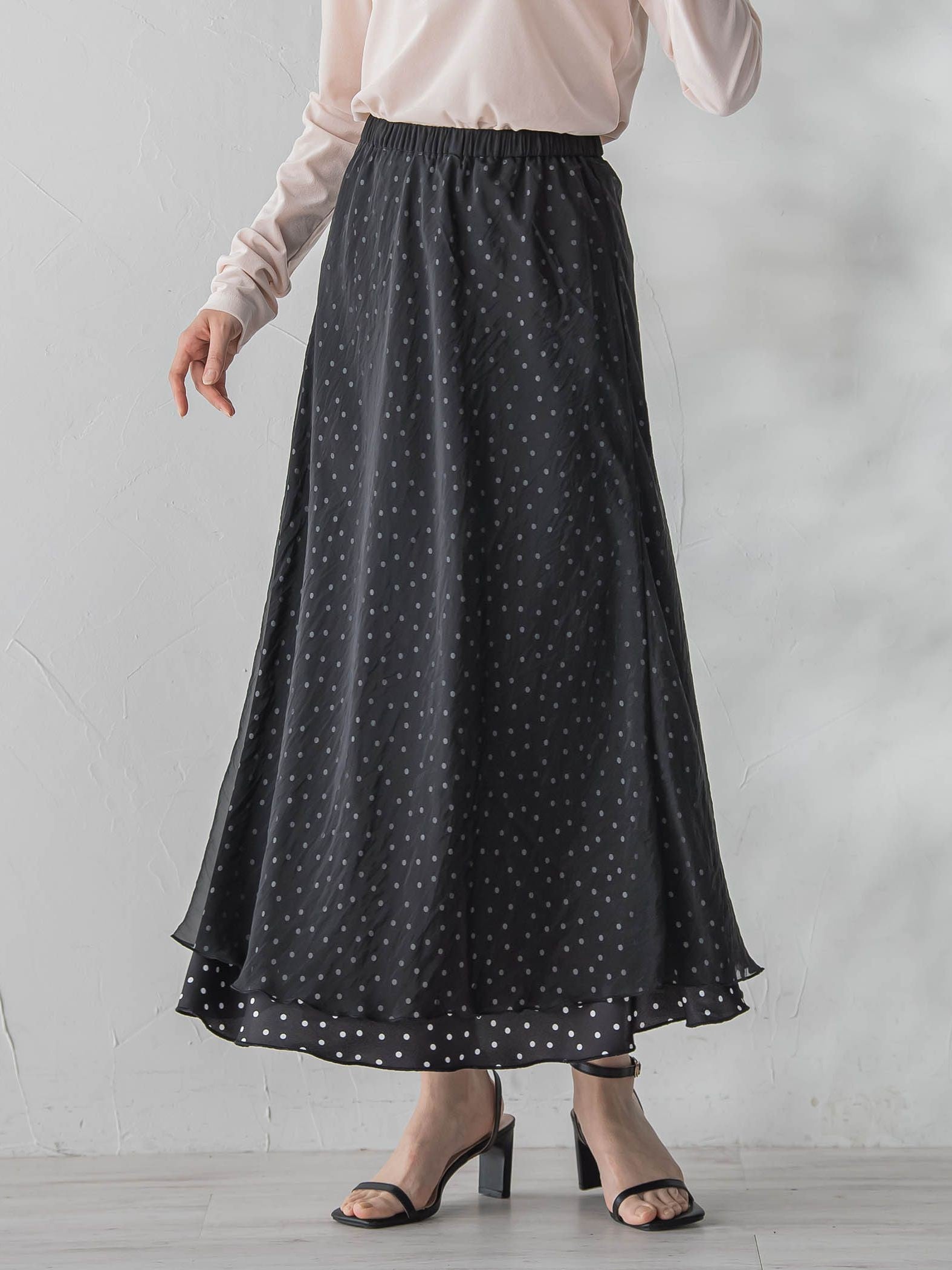 オーガンジーレイヤードスカート