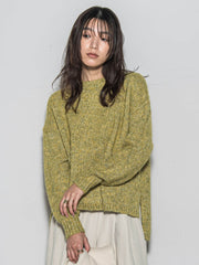 ラメスパンコールクルーネックニット≪手洗い可能≫