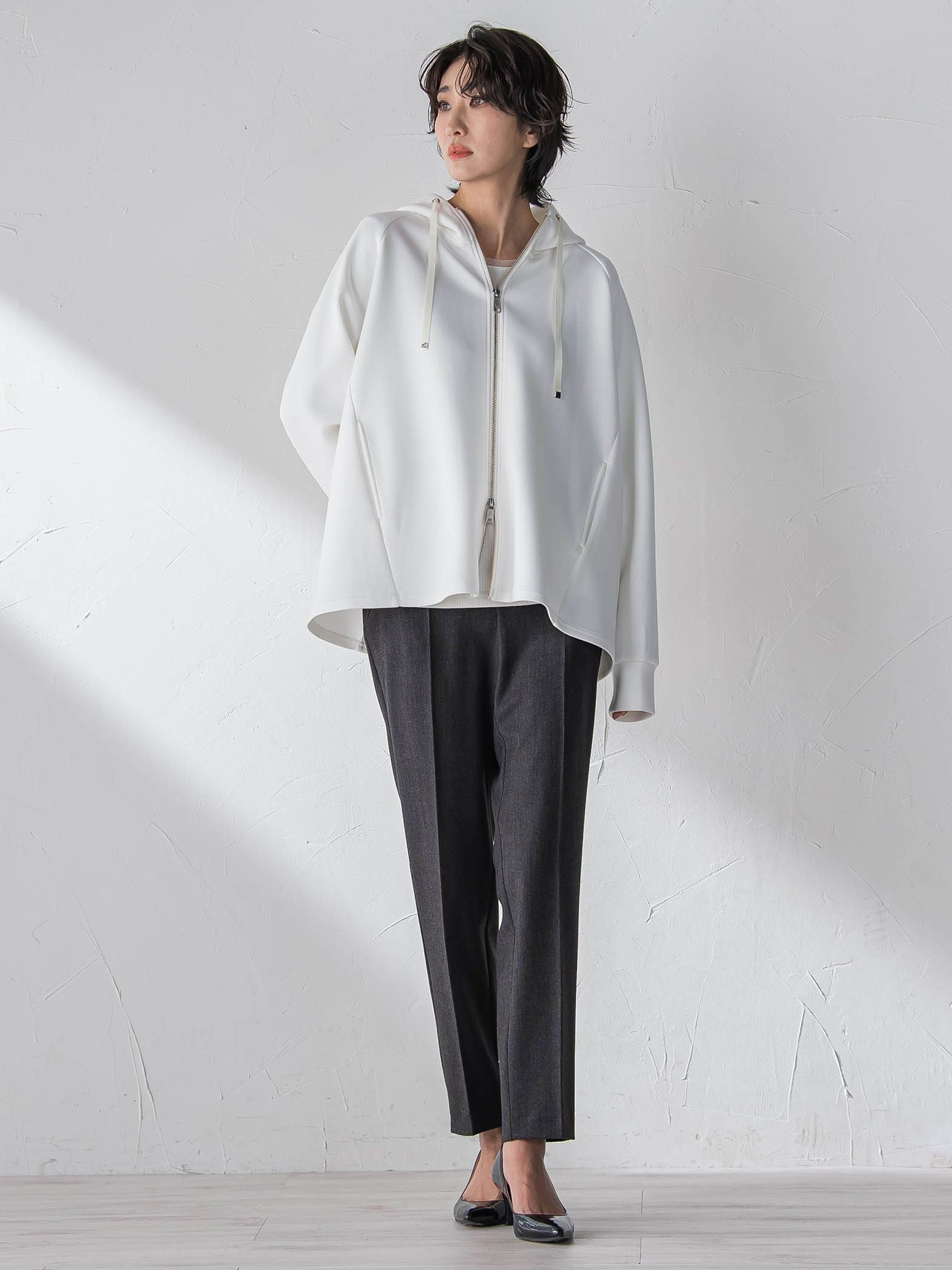 【大きいサイズ】ストレッチダンボールジップパーカー