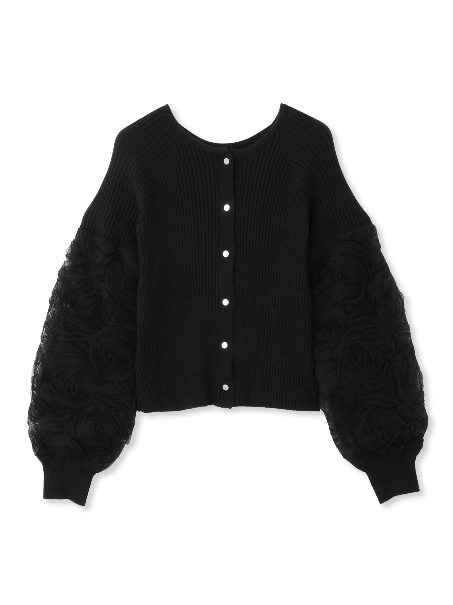 フラワーチュールスリーブカーディガン≪手洗い可能≫