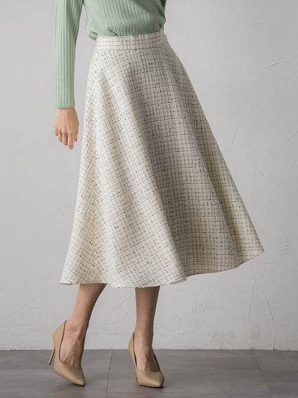 ツイードフレアスカート