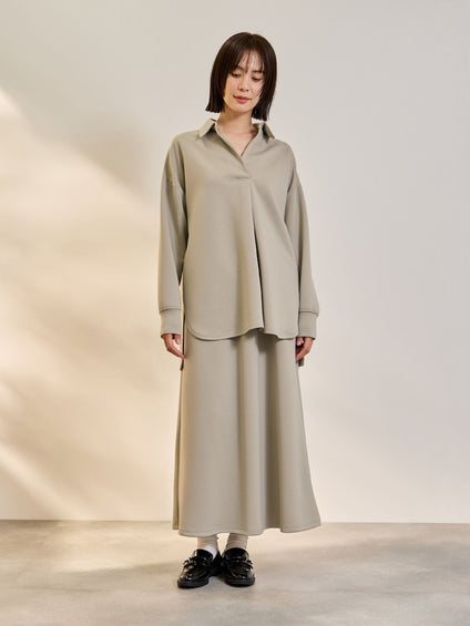 【SET】ダンボールニットスキッパートップ×スカート2ピース