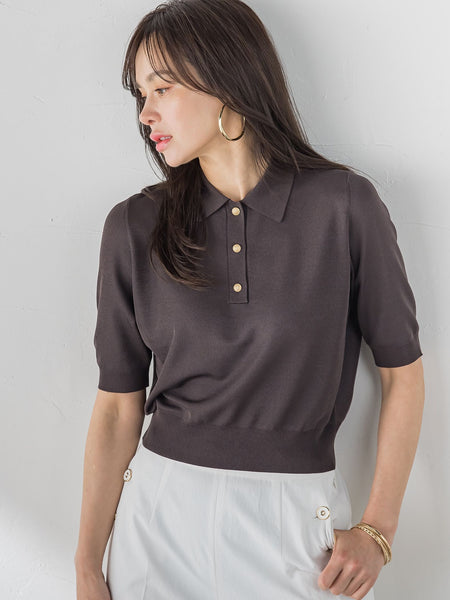 【WEB限定カラーあり】LUCINDAポロニット