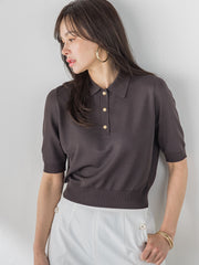 【WEB限定カラーあり】LUCINDAポロニット