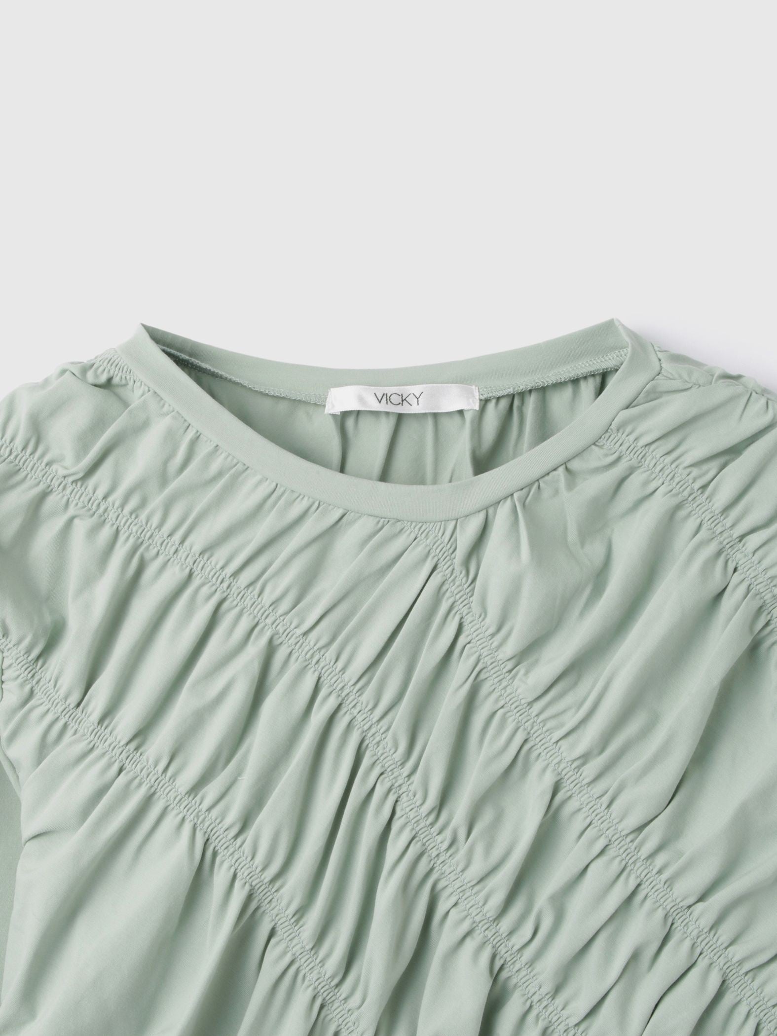 ギャザーラインフロントカットソー≪洗濯機で洗える≫