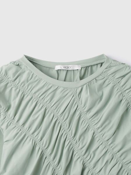 ギャザーラインフロントカットソー≪洗濯機で洗える≫