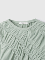 ギャザーラインフロントカットソー≪洗濯機で洗える≫