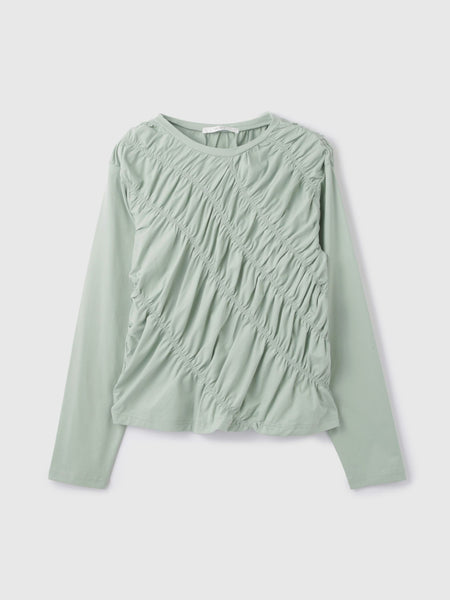 ギャザーラインフロントカットソー≪洗濯機で洗える≫